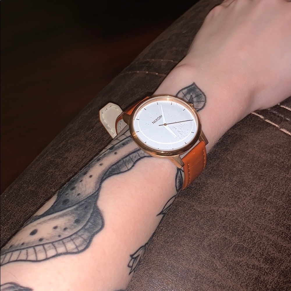 Nixon Rose Gold Women’s Kensington Leather Watch